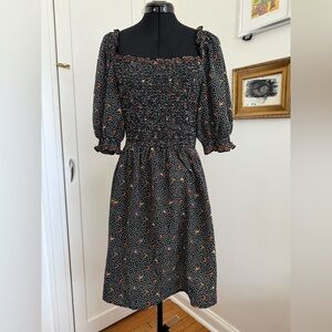 Max Studio Black Floral Fall Dress - S - EUC